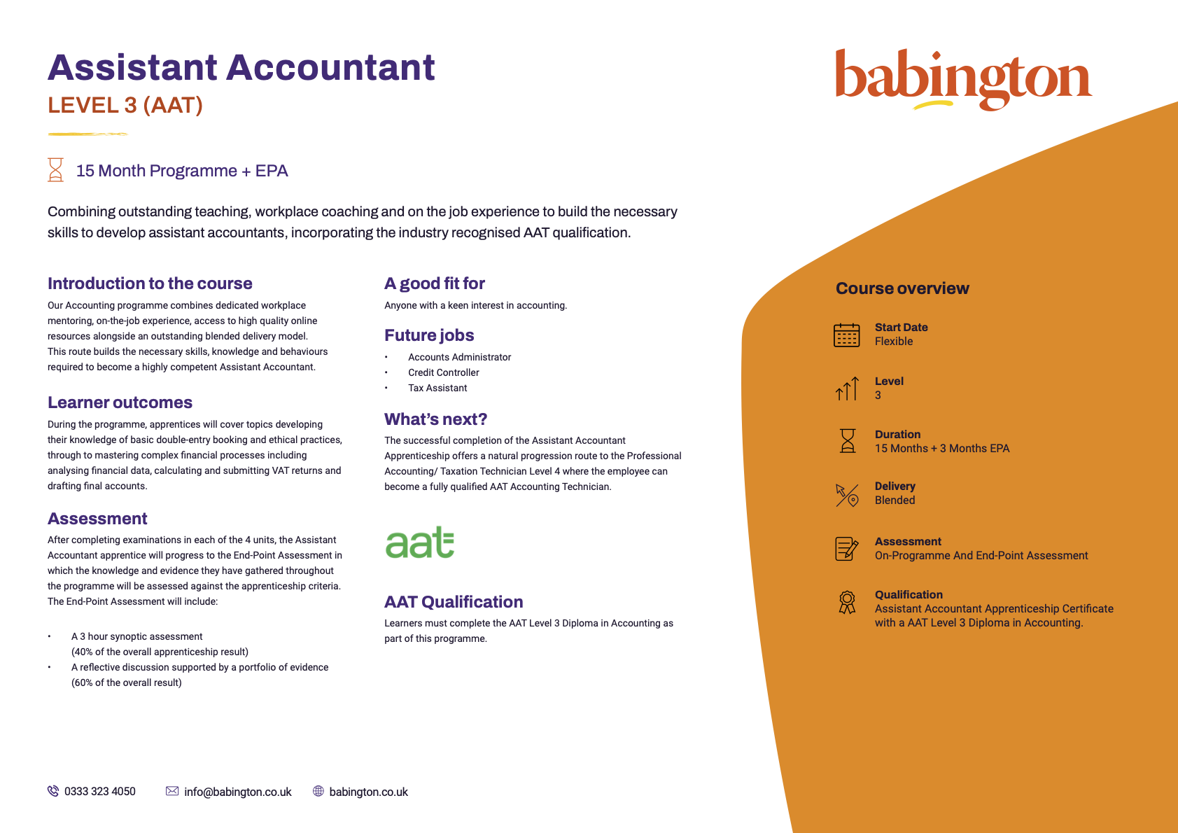 Assistant Accountant L3 AAT Jan 2026