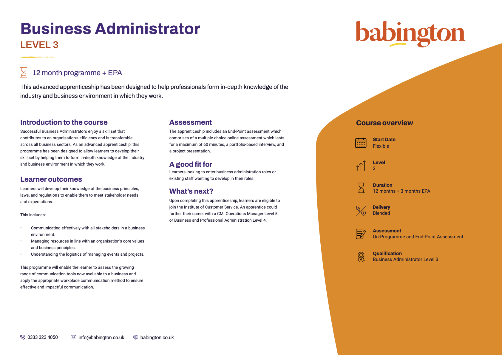 Business Administrator Level 3 Jan 2026