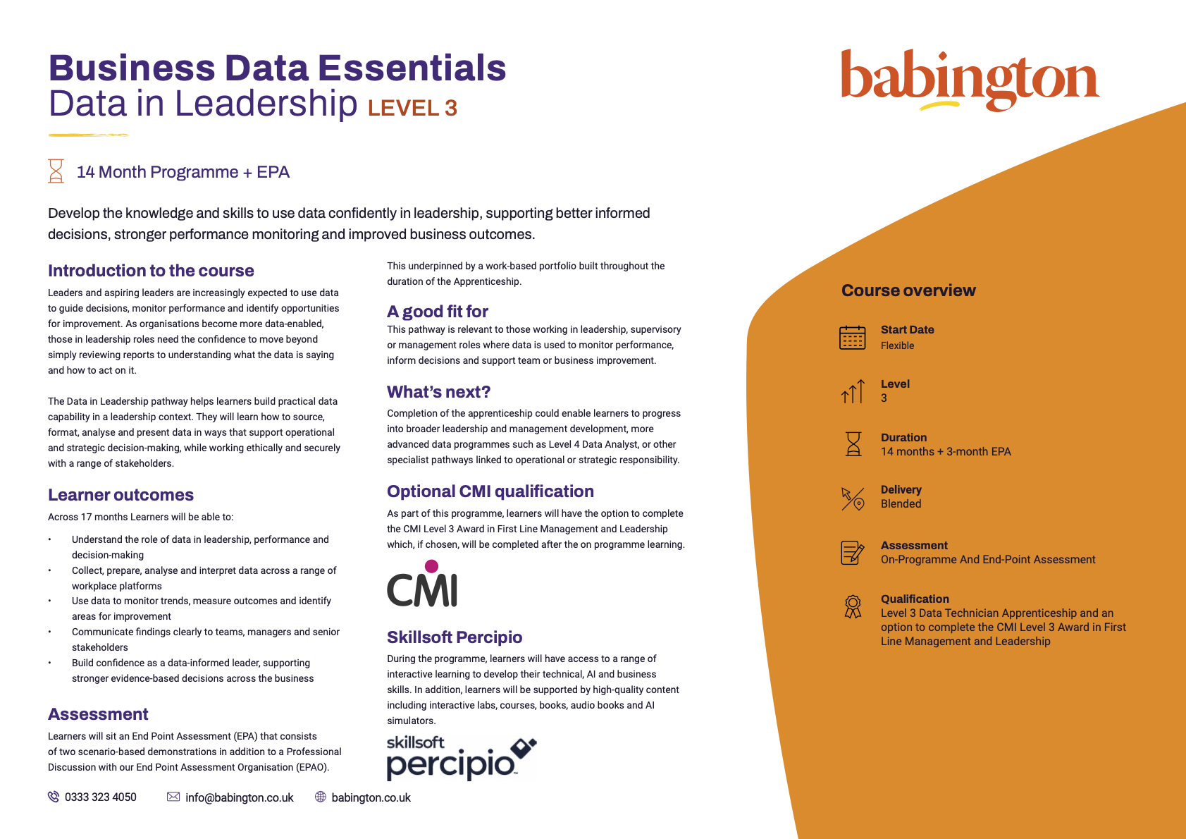 Business Data Essentials Data In Leadership L3 + CMI